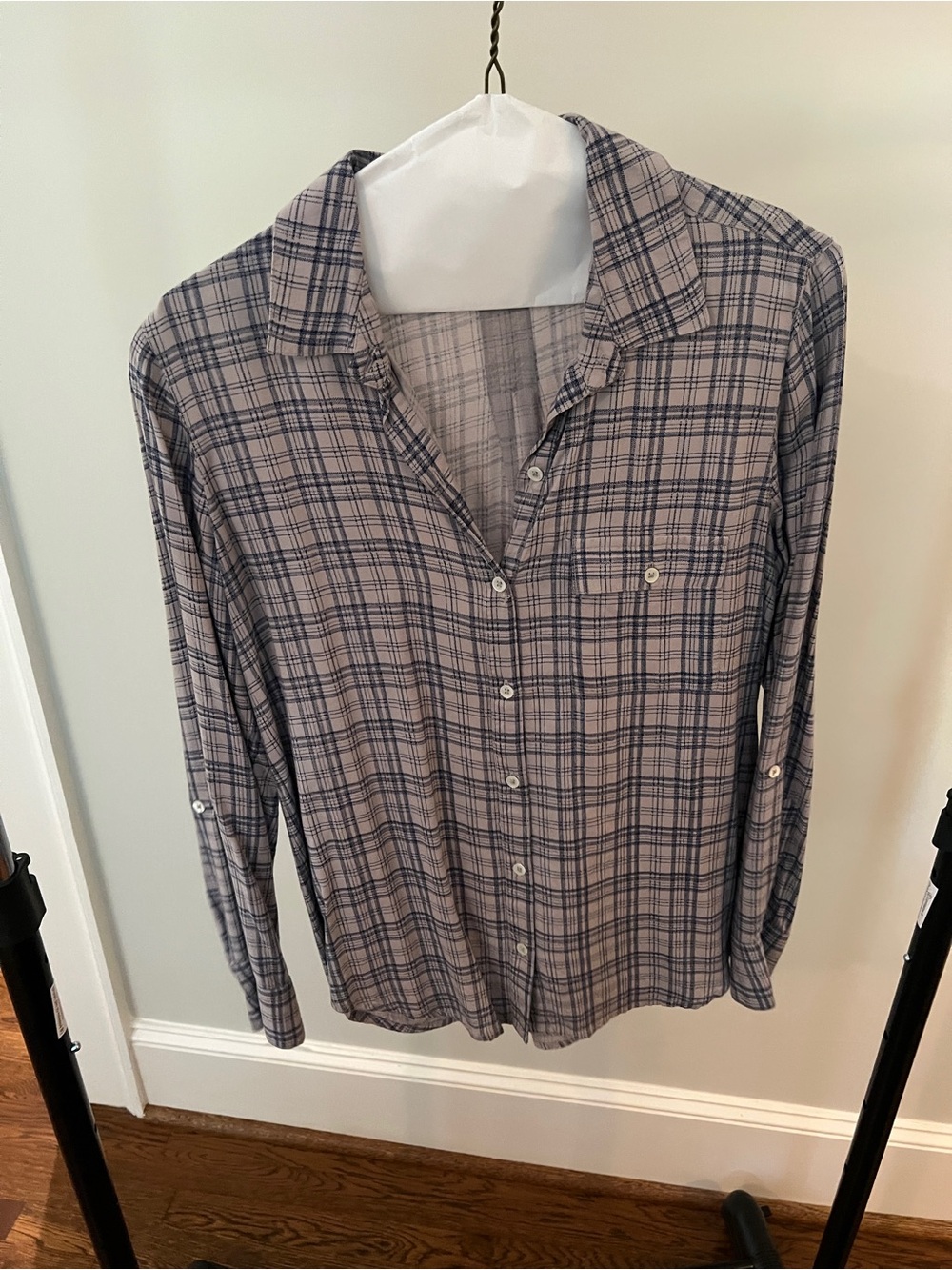 Soft Joie Women's Plaid Button-Down Shirt - Blue & Gray